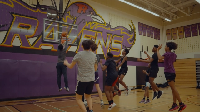 Coach Corey Hall doing an interview